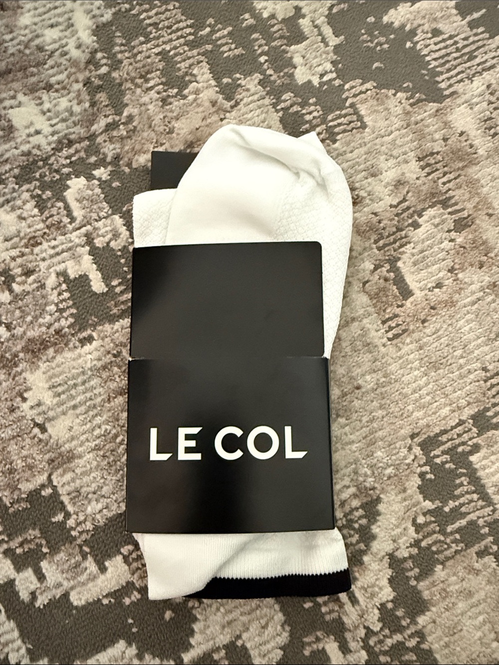 Le Col Men's White Athletic Socks with Black Trim